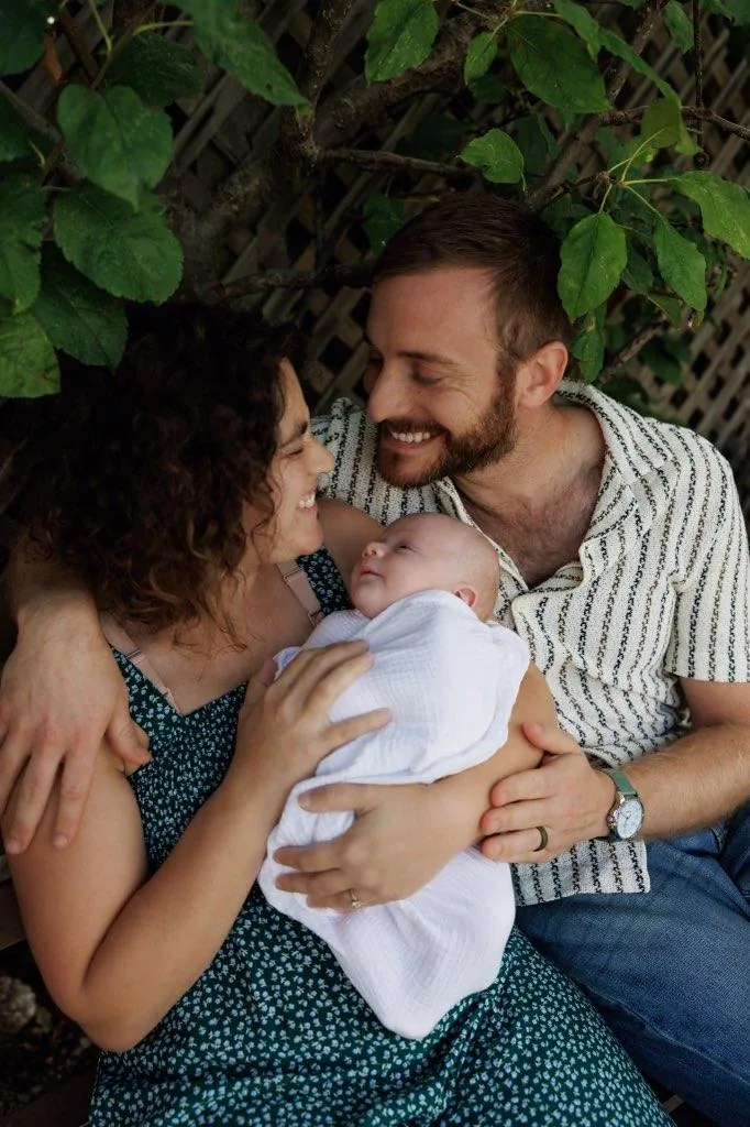 Amichai Becker with his family and baby David